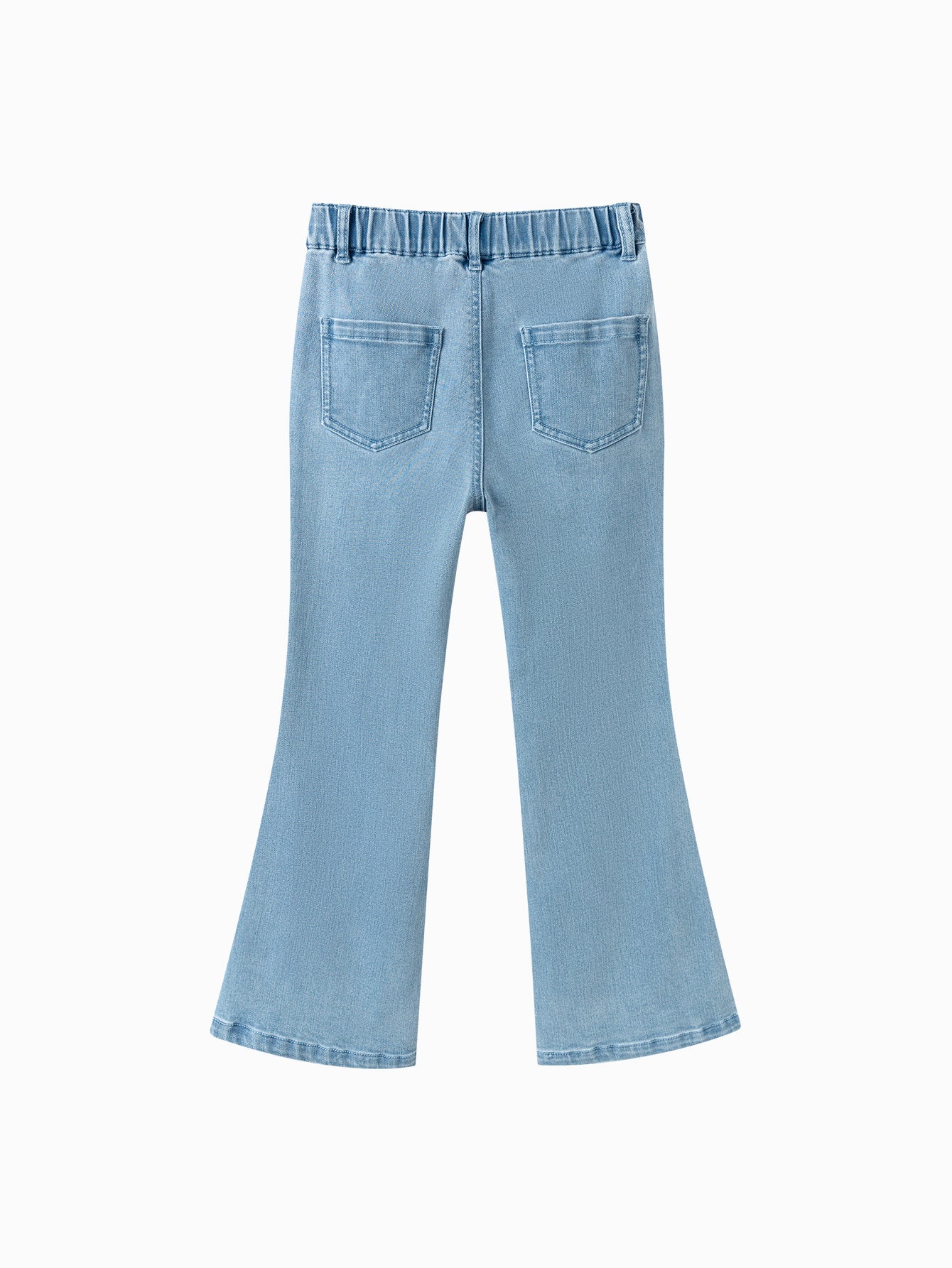 Toddler/Kids Girl's Flared Jeans with Bow Hem - Cute Stretchy Denim Pants - Image 5
