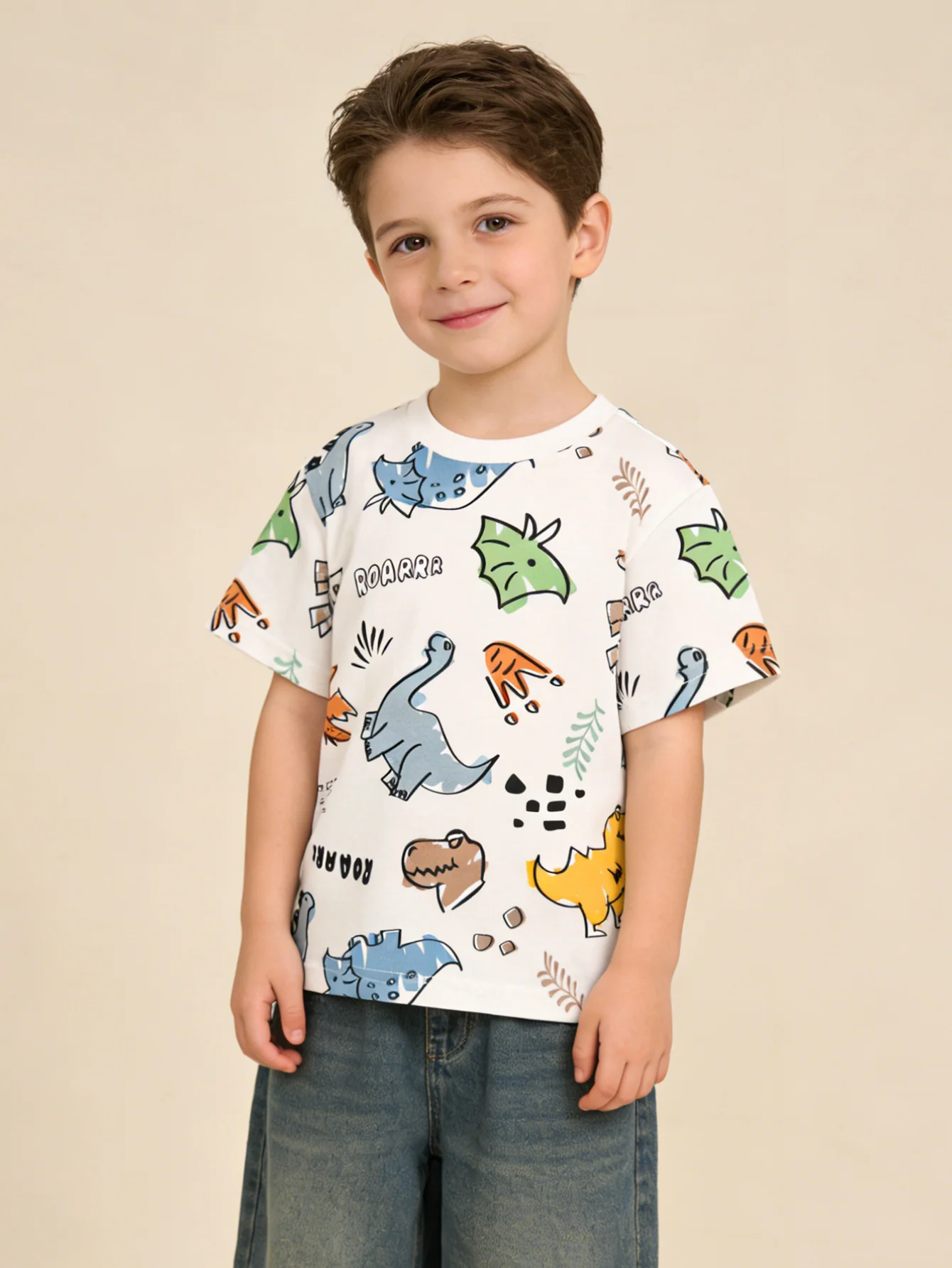 toddler unisex Dinosaur Cotton Short Sleeve T-Shirt - Image 7