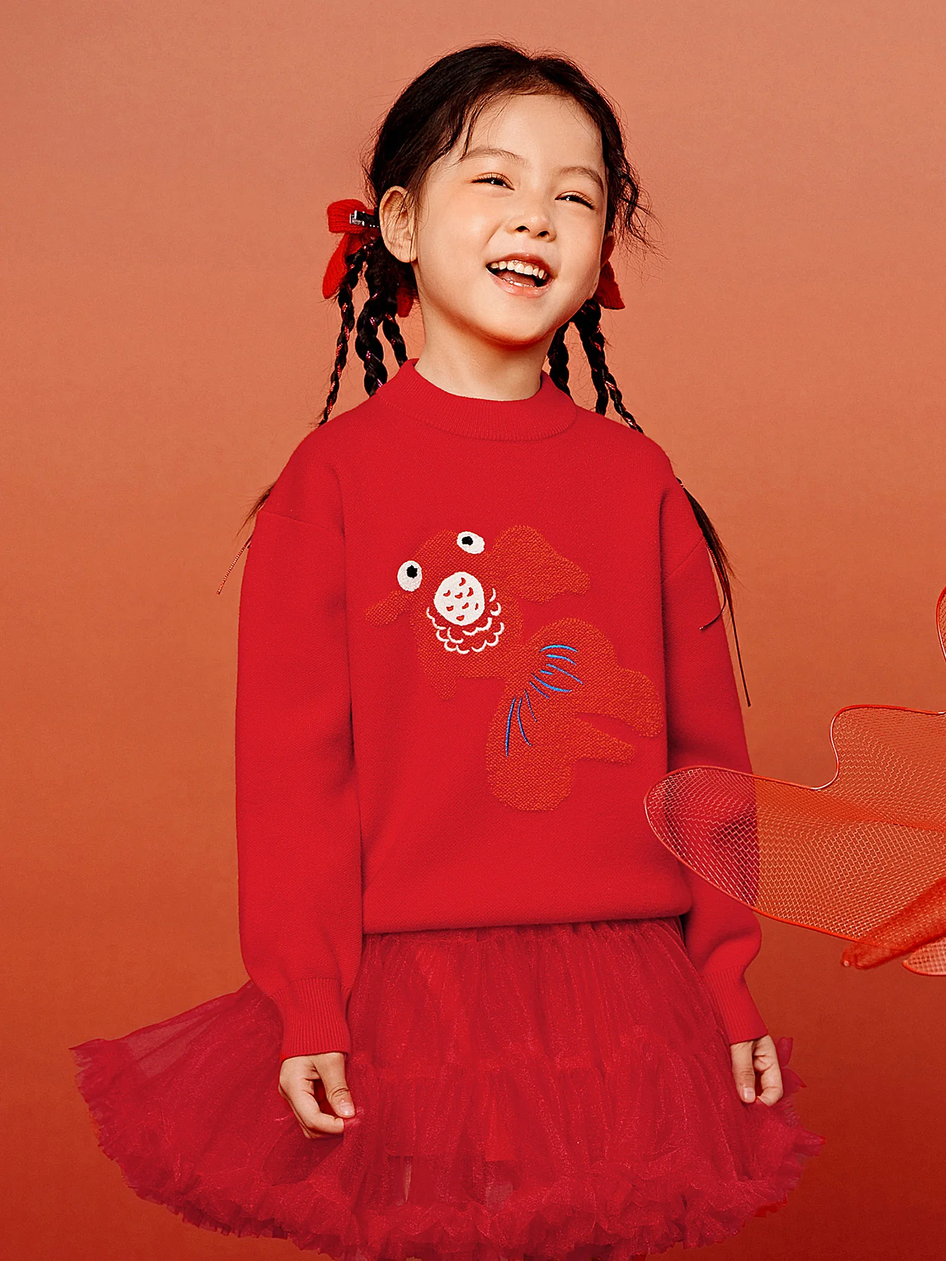 minibala Toddler Unisex Parent-child New Year's greetings clothes skin-friendly sweater - Image 7