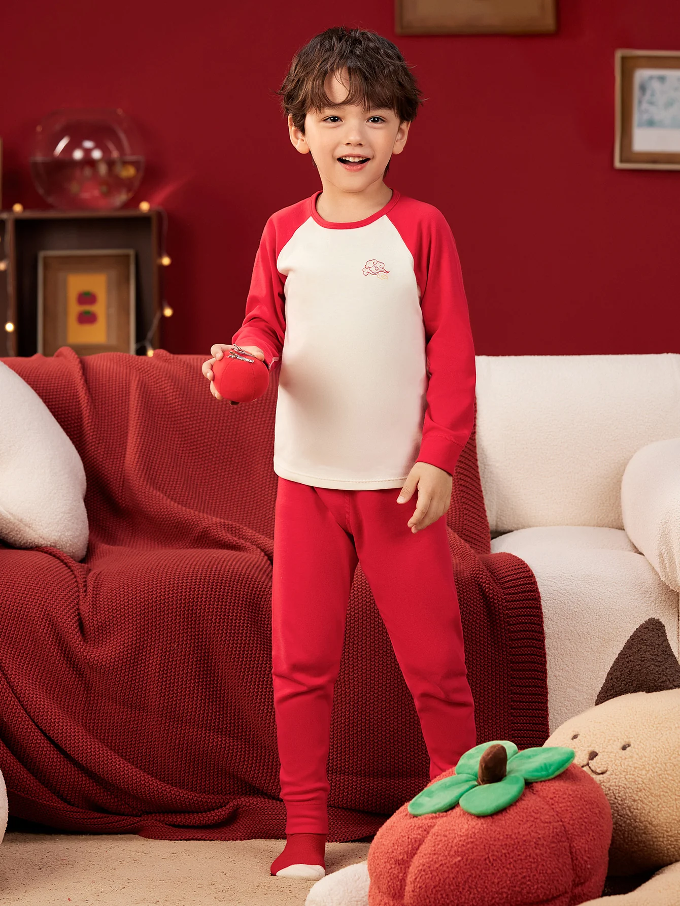 minibala Toddler Unisex New Year's Greetings Clothes Pure Cotton Zodiac Year Underwear Set Winter - Image 18