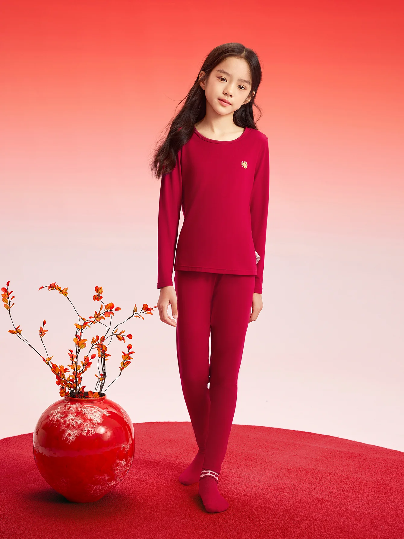 Balabala Children Thermal Underwear Suit Year of the Snake New Boy And Girl Autumn Heated Top And Pants Animal Year Red Pajamas - Image 3
