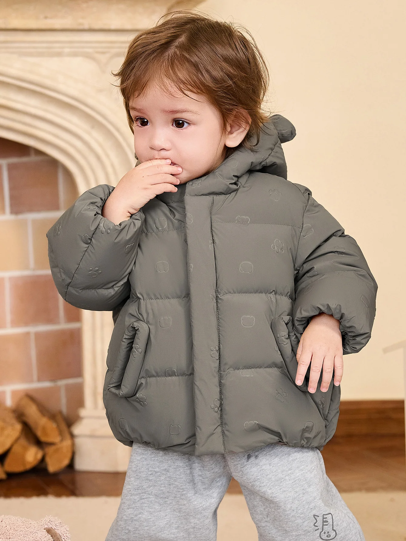 Unisex Baby And Toddler Wrap Hood Down Jacket With Center Front Pocket - Image 13