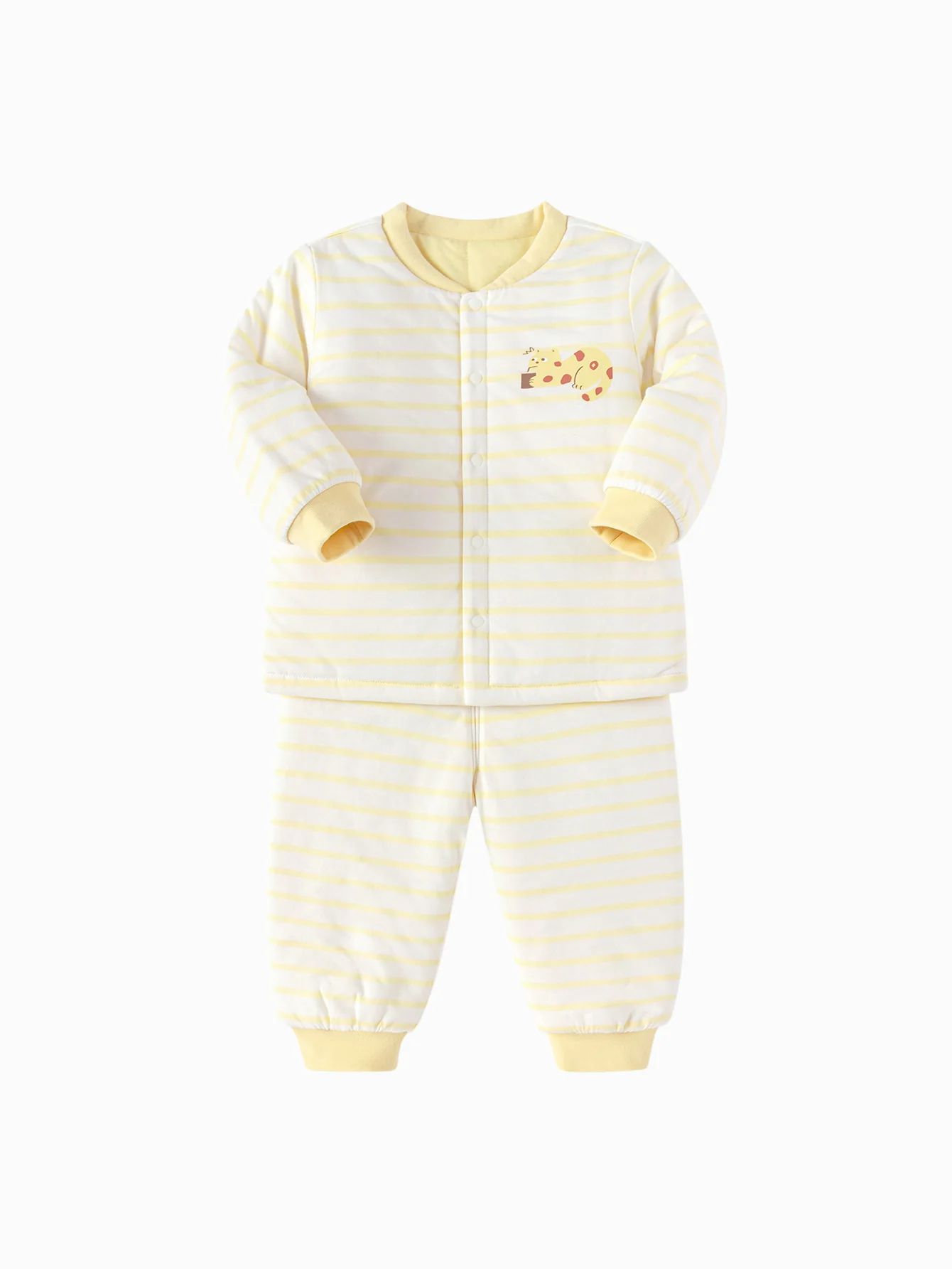 Unisex Baby Floral Striped Jacquard Lining Suit - Image 10