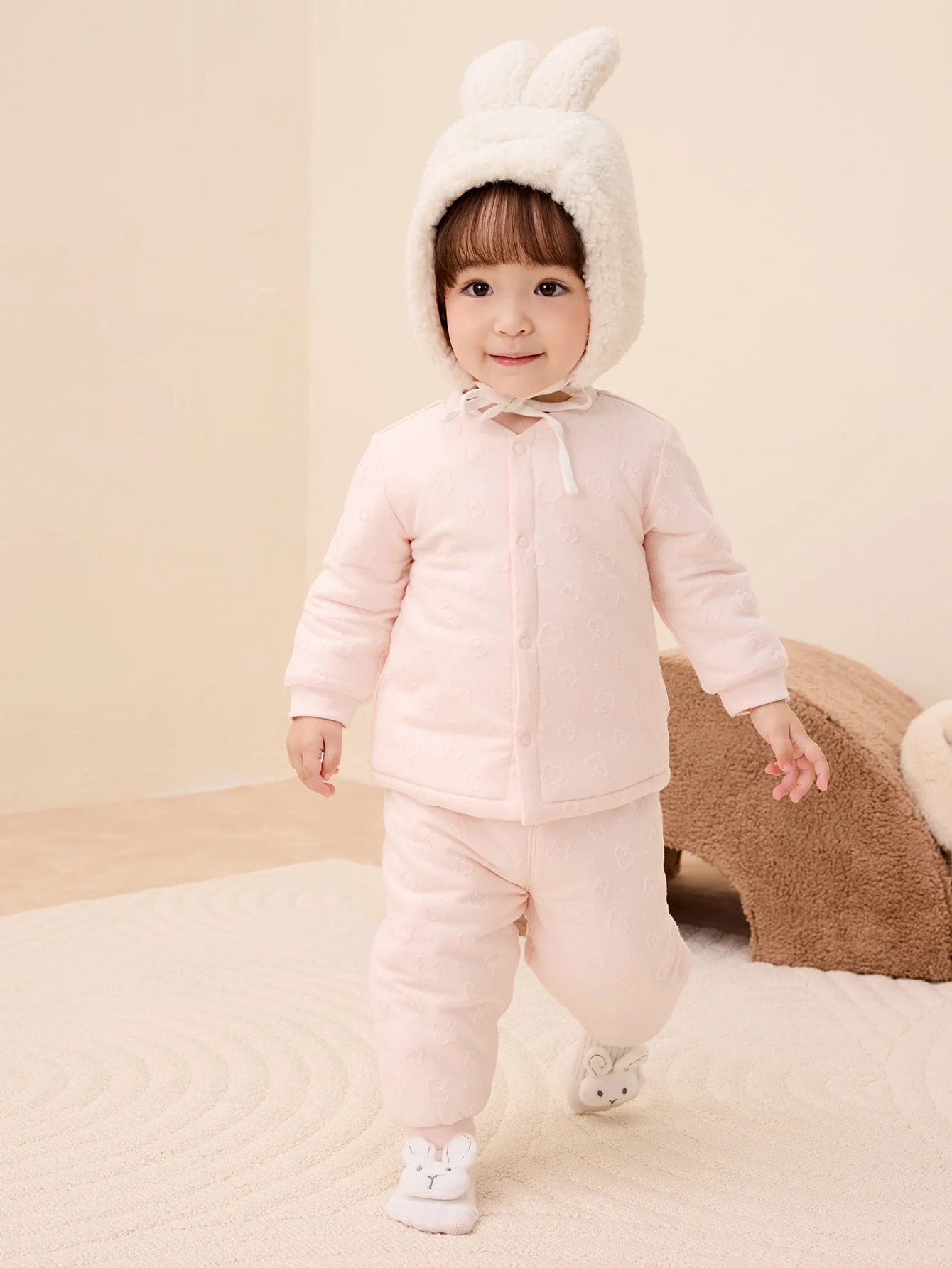 Unisex Baby Floral Striped Jacquard Lining Suit - Image 13