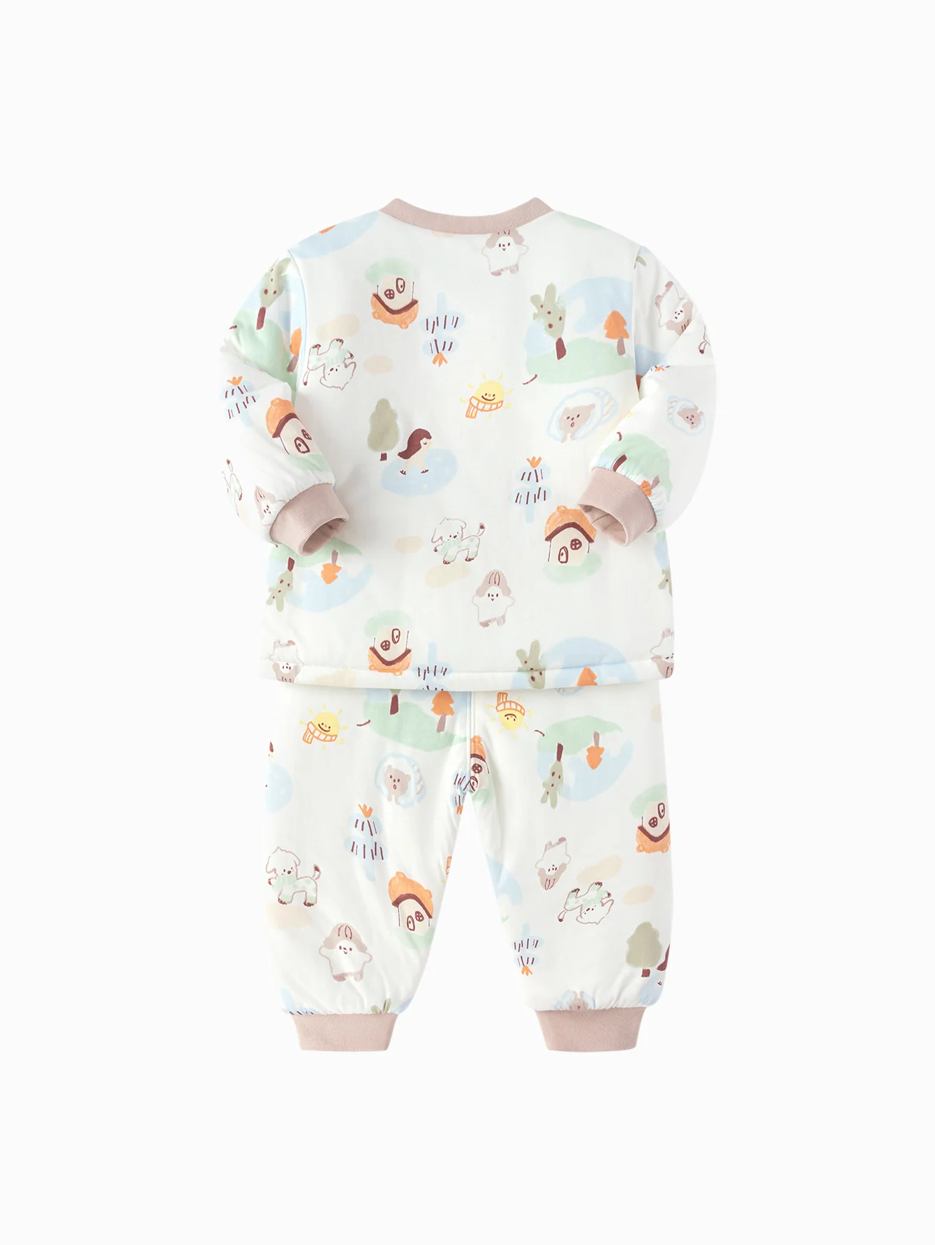 Unisex Baby Floral Striped Jacquard Lining Suit - Image 5