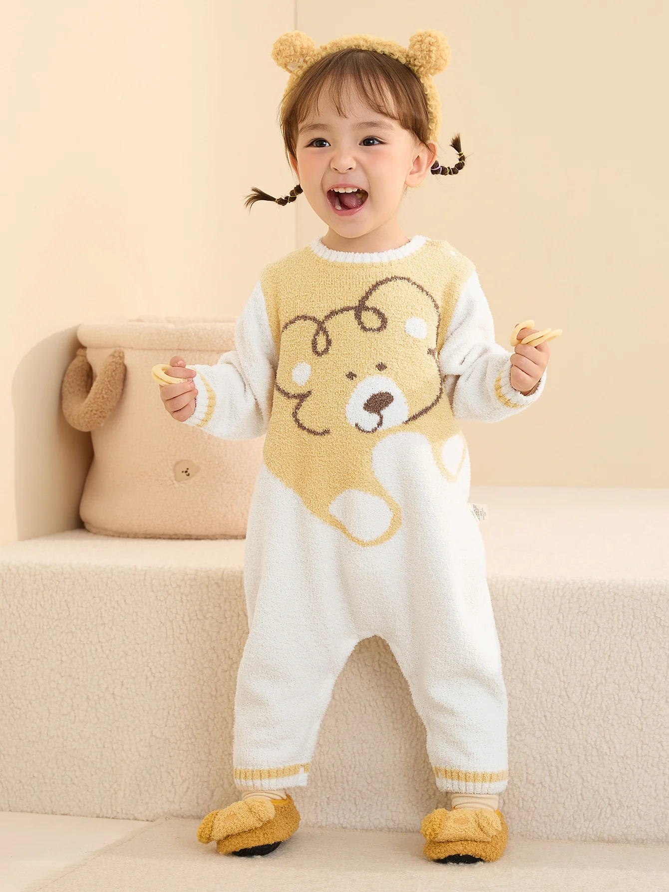 Unisex Baby Jacquard Webbing Buckle Inner Bodysuit - Image 7