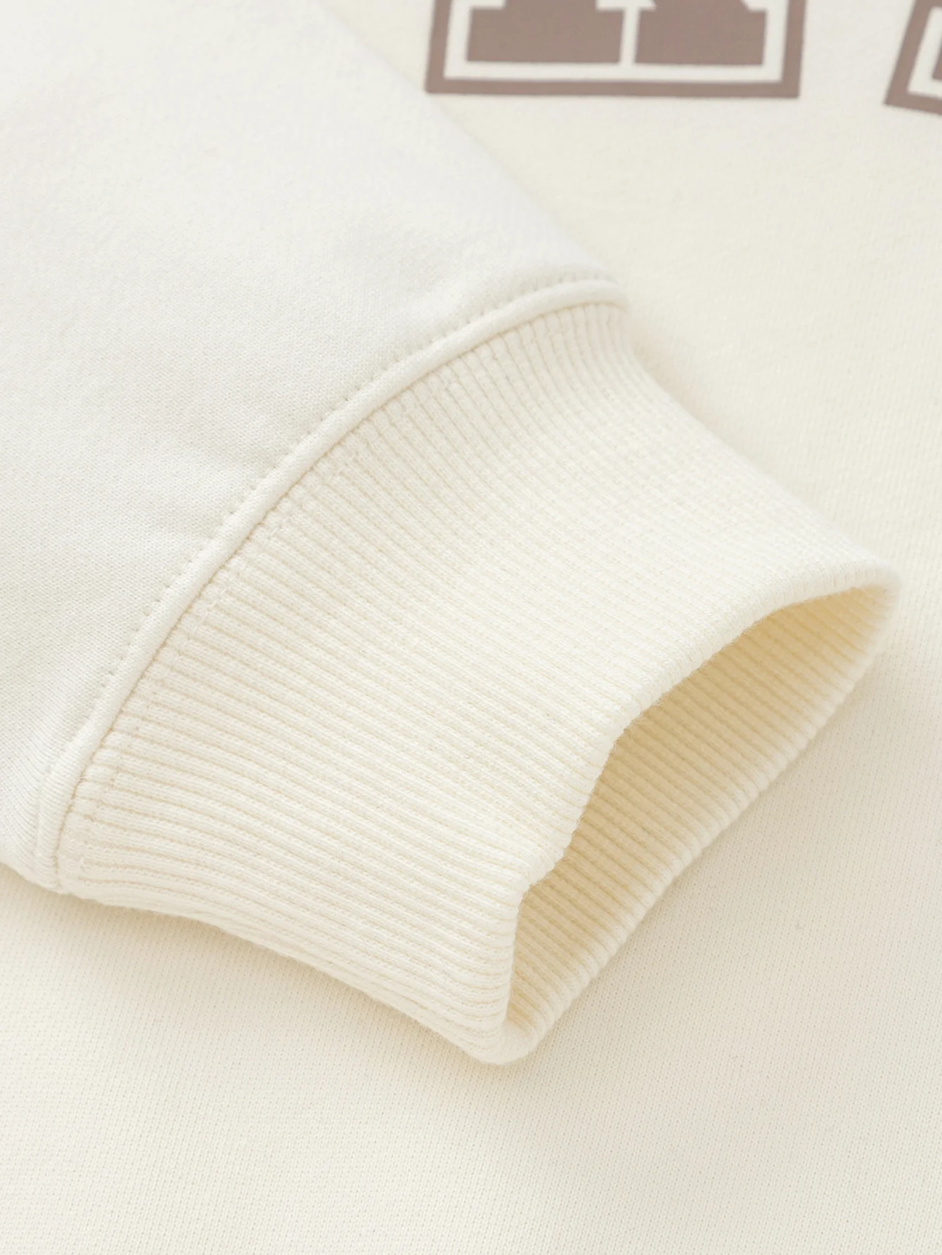 Unisex Daily Life Cream White Letter Hoody - Image 5