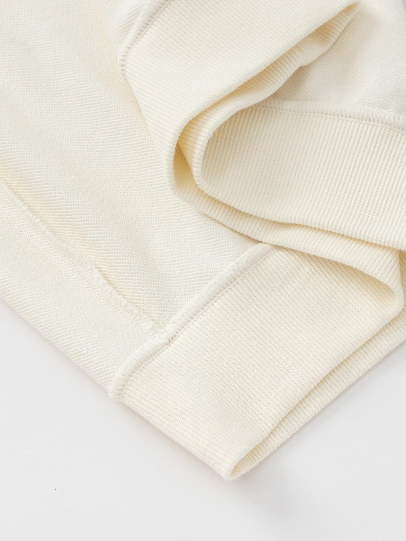Unisex Daily Life Cream White Letter Hoody - Image 6