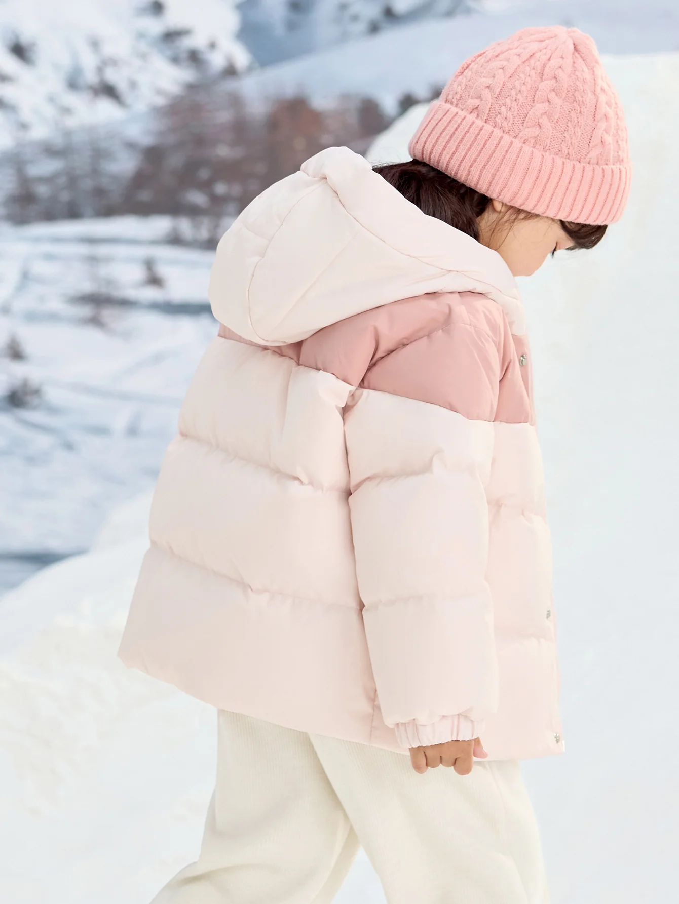 Unisex Family Hooded Tent Pattern Down Jacket - Image 15