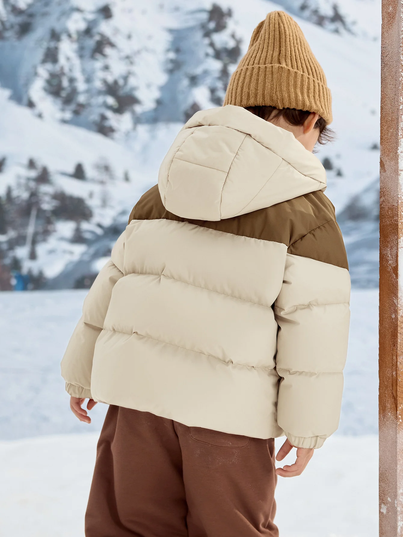 Unisex Family Hooded Tent Pattern Down Jacket - Image 9
