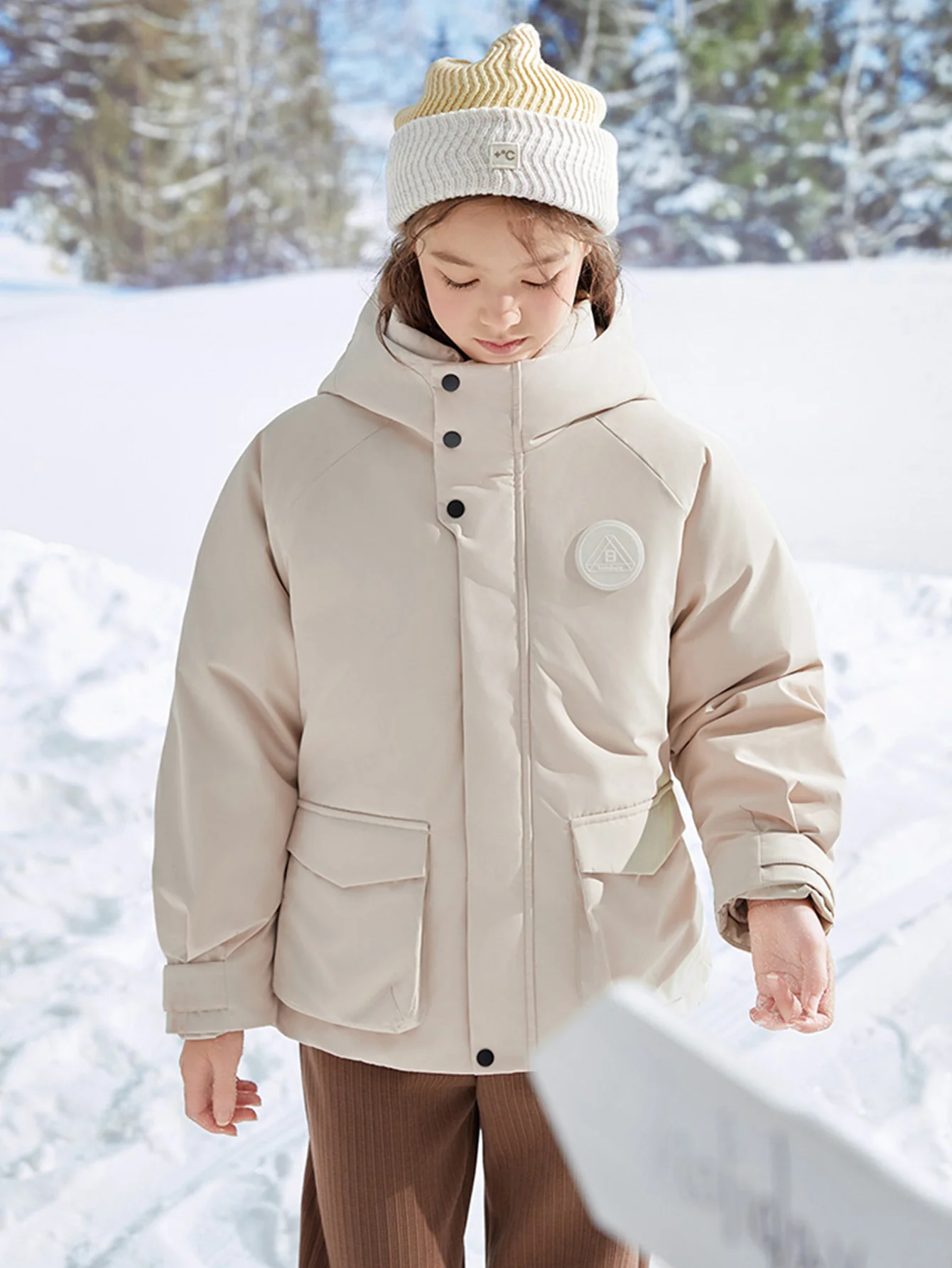 Unisex Kid Two-Piece Luminous Badge Down Jacket - Image 7
