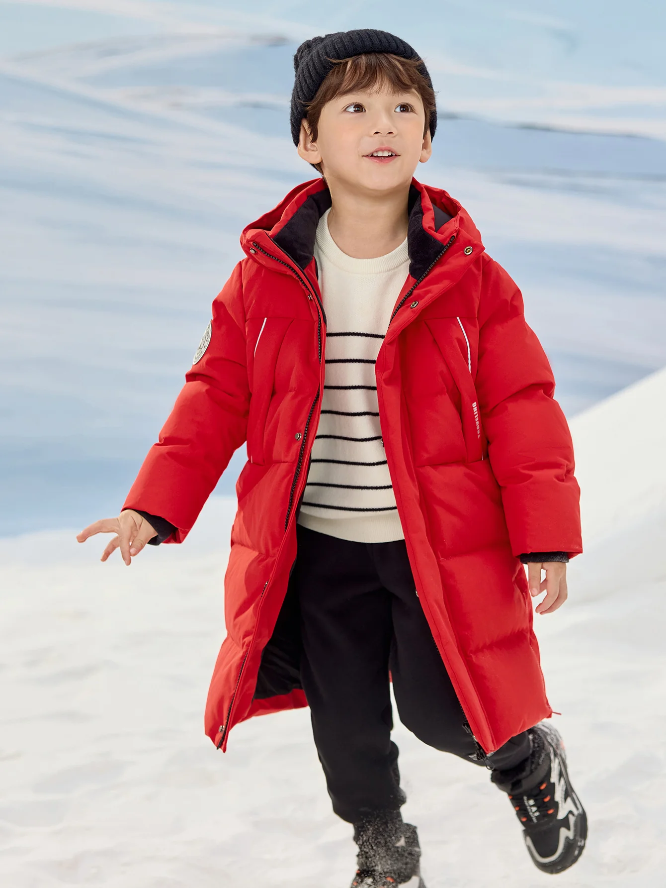 Unisex Parent-Child Reflective Patch Letter Print Down Jacket - Image 14