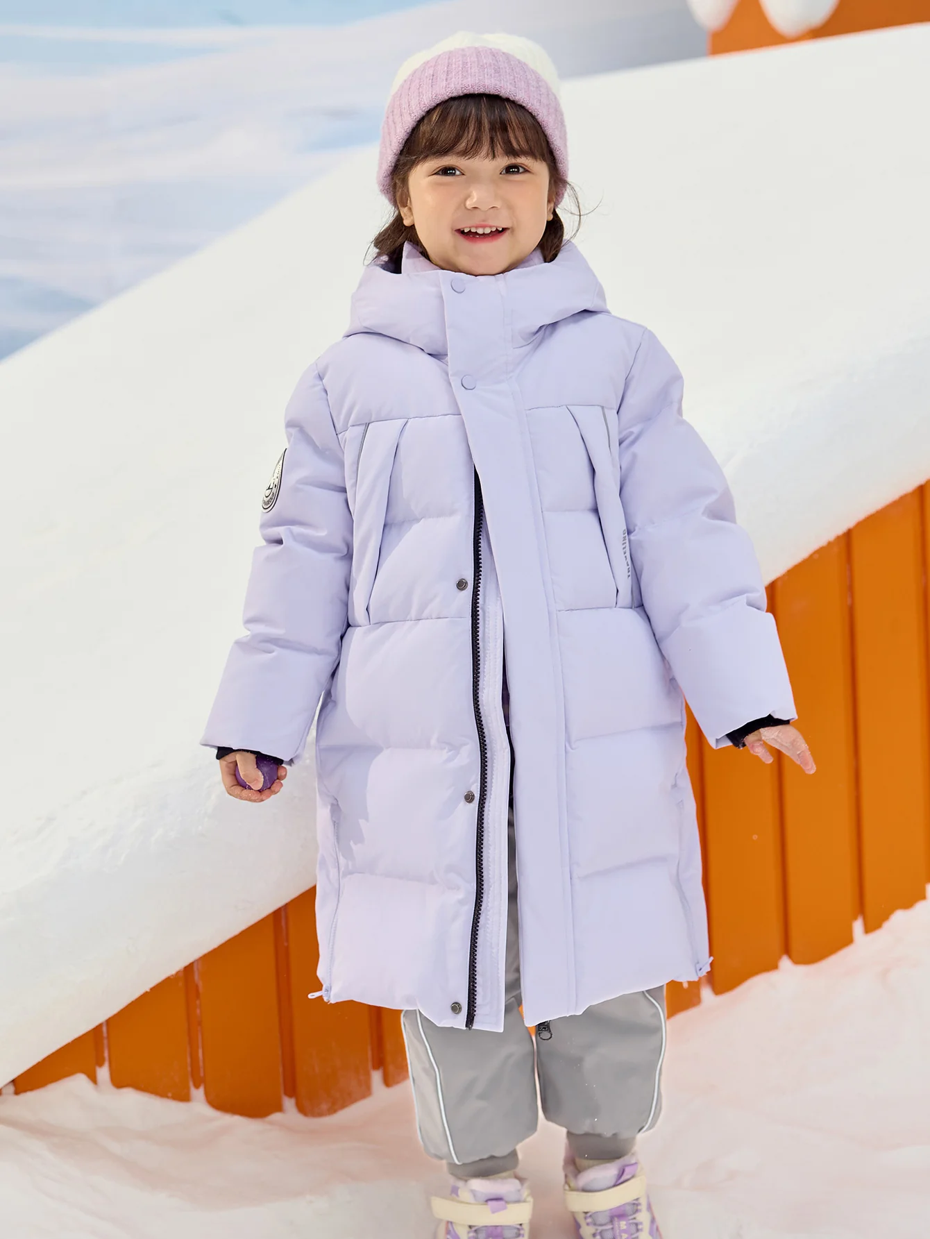 Unisex Parent-Child Reflective Patch Letter Print Down Jacket - Image 19