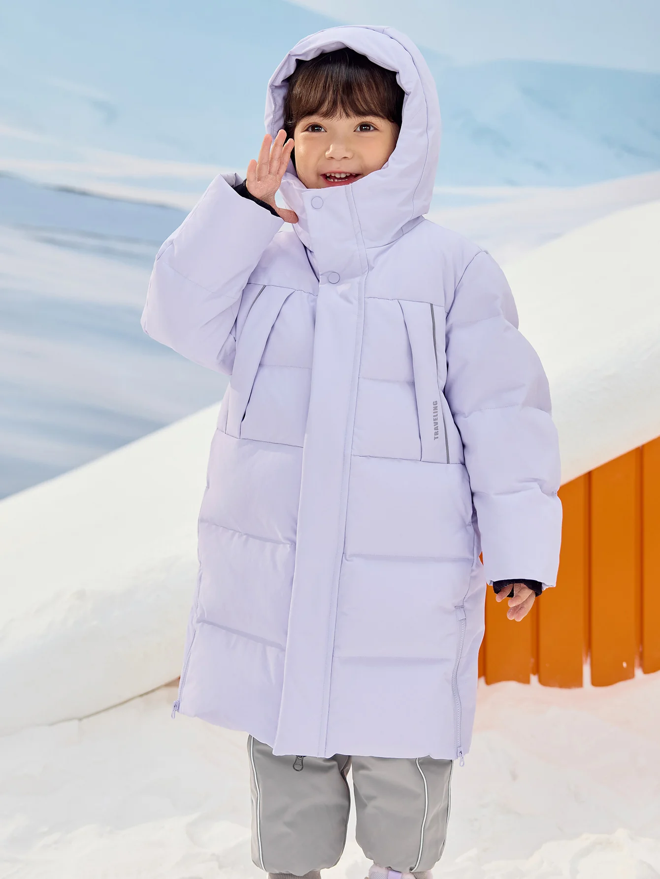 Unisex Parent-Child Reflective Patch Letter Print Down Jacket - Image 20