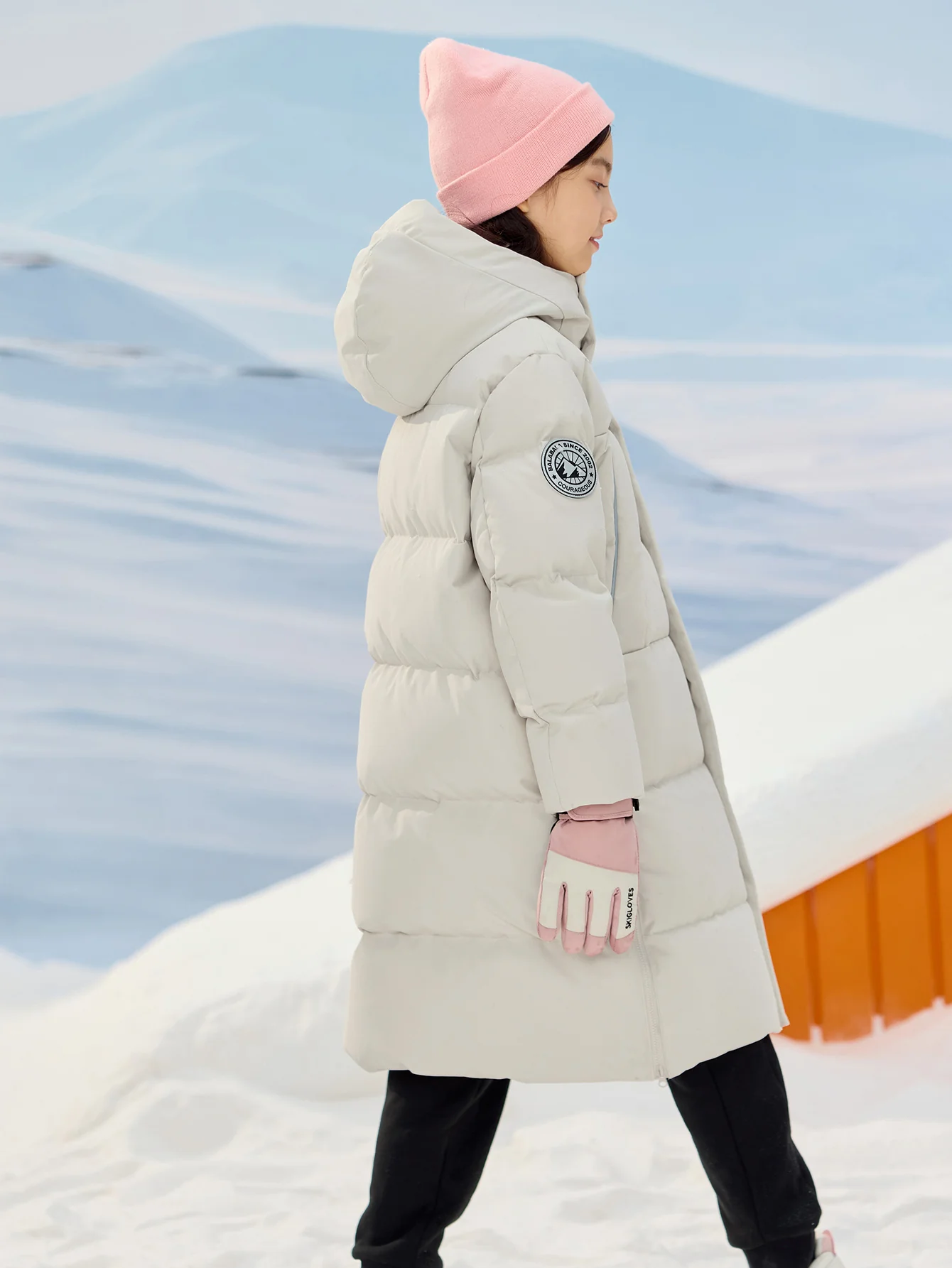 Unisex Parent-Child Reflective Patch Letter Print Down Jacket - Image 3
