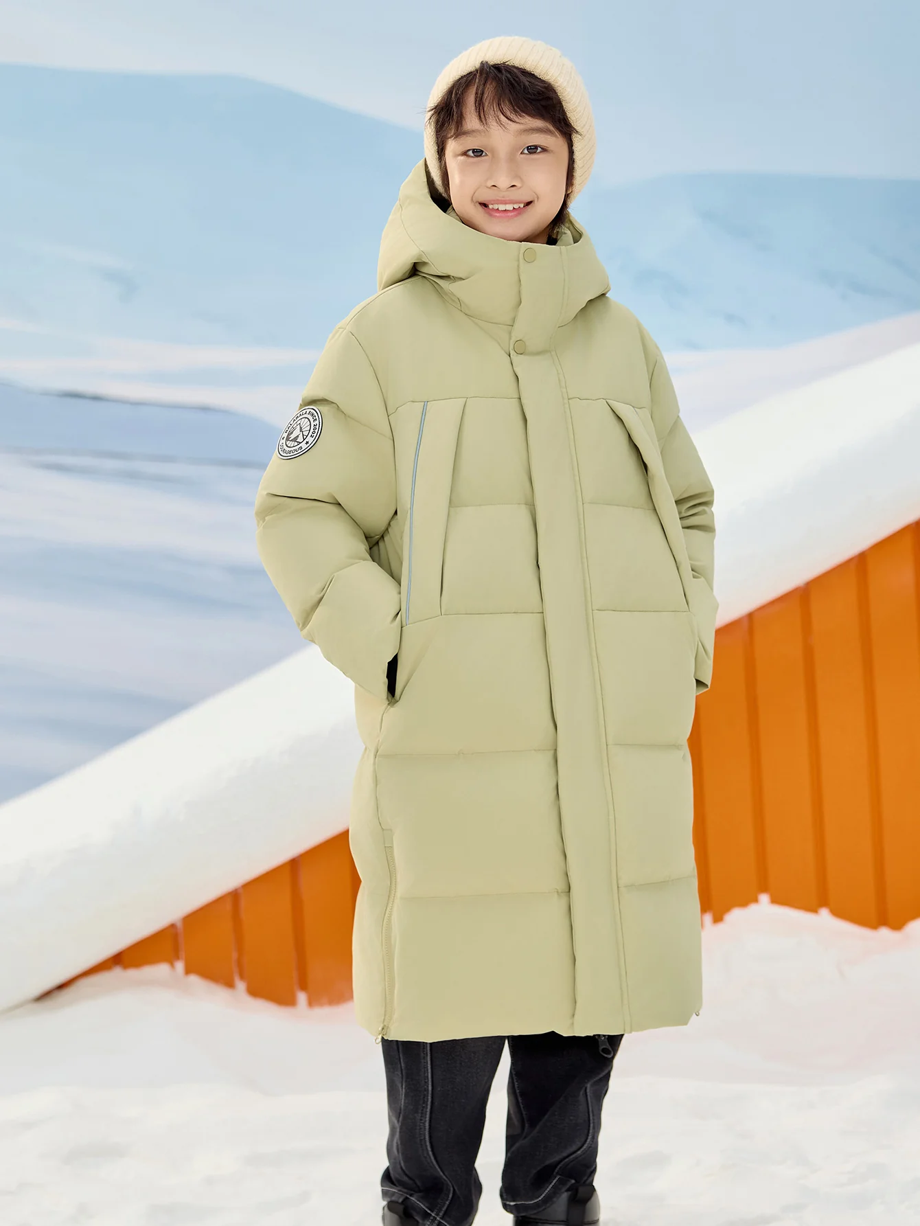 Unisex Parent-Child Reflective Patch Letter Print Down Jacket - Image 7