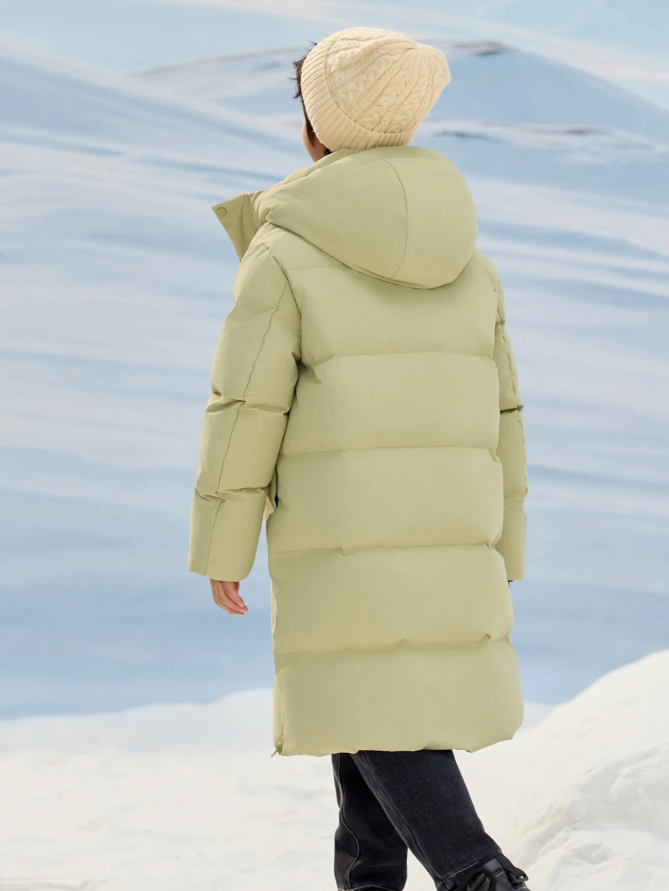 Unisex Parent-Child Reflective Patch Letter Print Down Jacket - Image 9