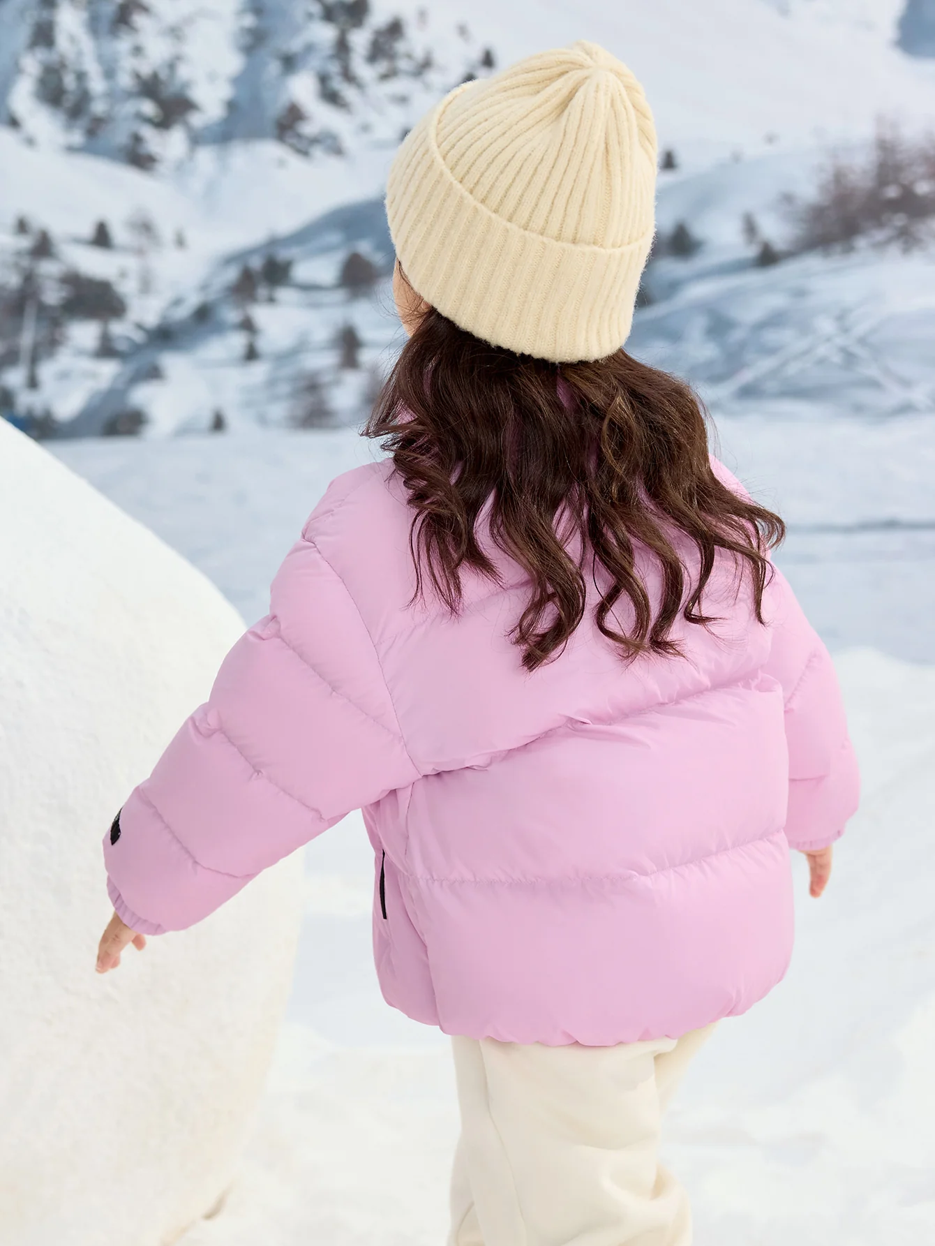 Unisex Parent-Child Stand-Up Collar Contrast Color Down Jacket - Image 15