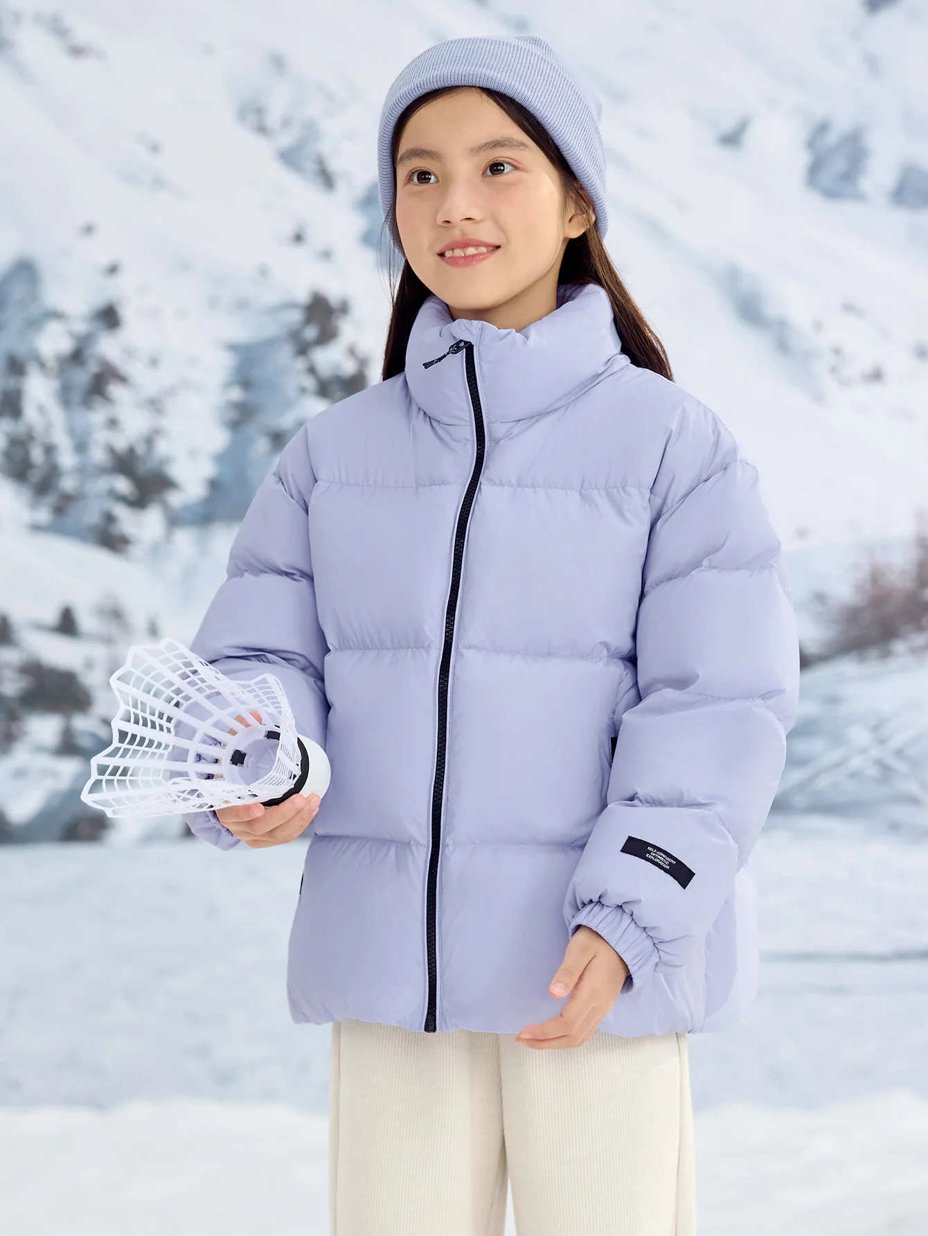 Unisex Parent-Child Stand-Up Collar Contrast Color Down Jacket - Image 26