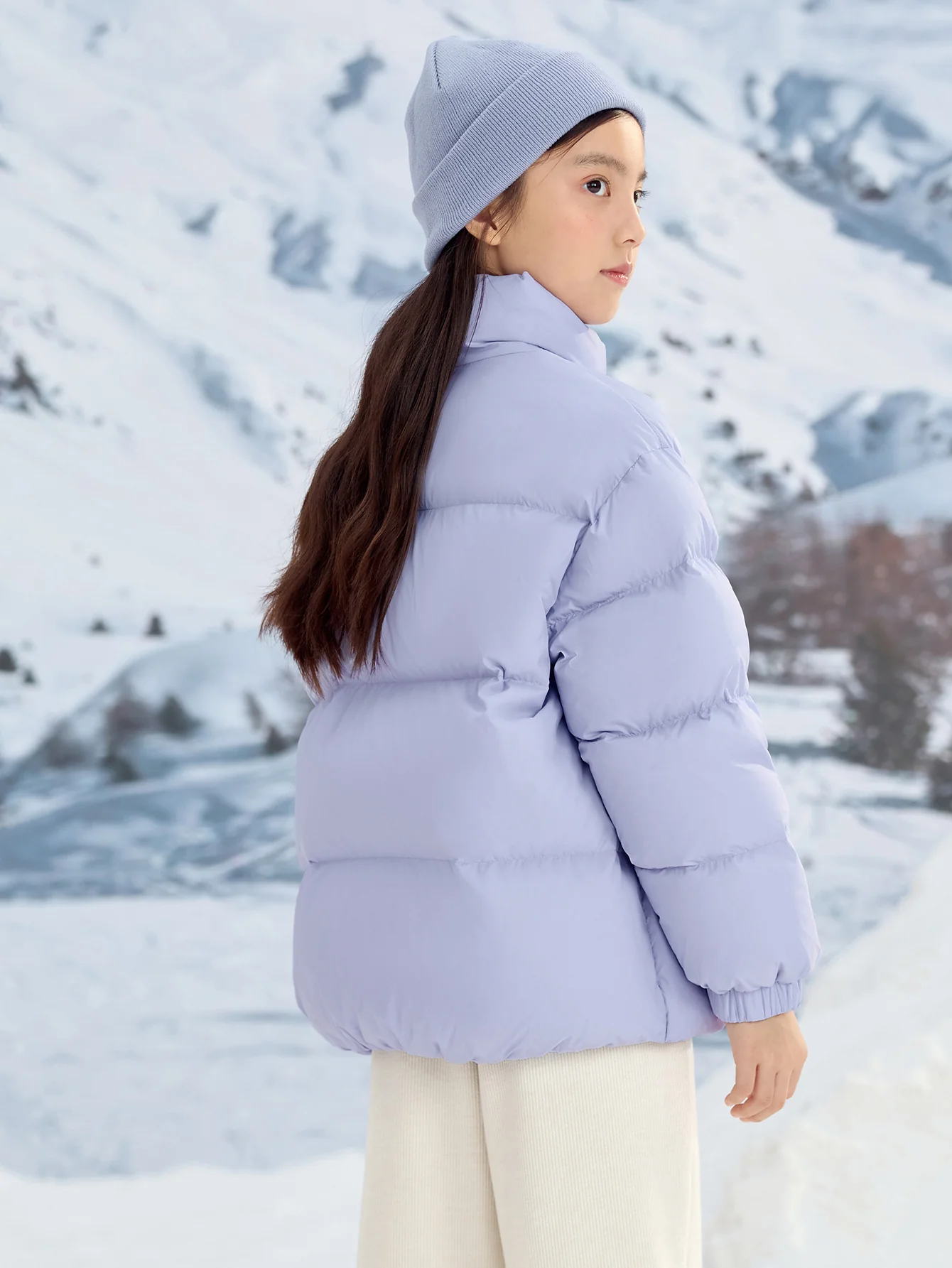Unisex Parent-Child Stand-Up Collar Contrast Color Down Jacket - Image 27