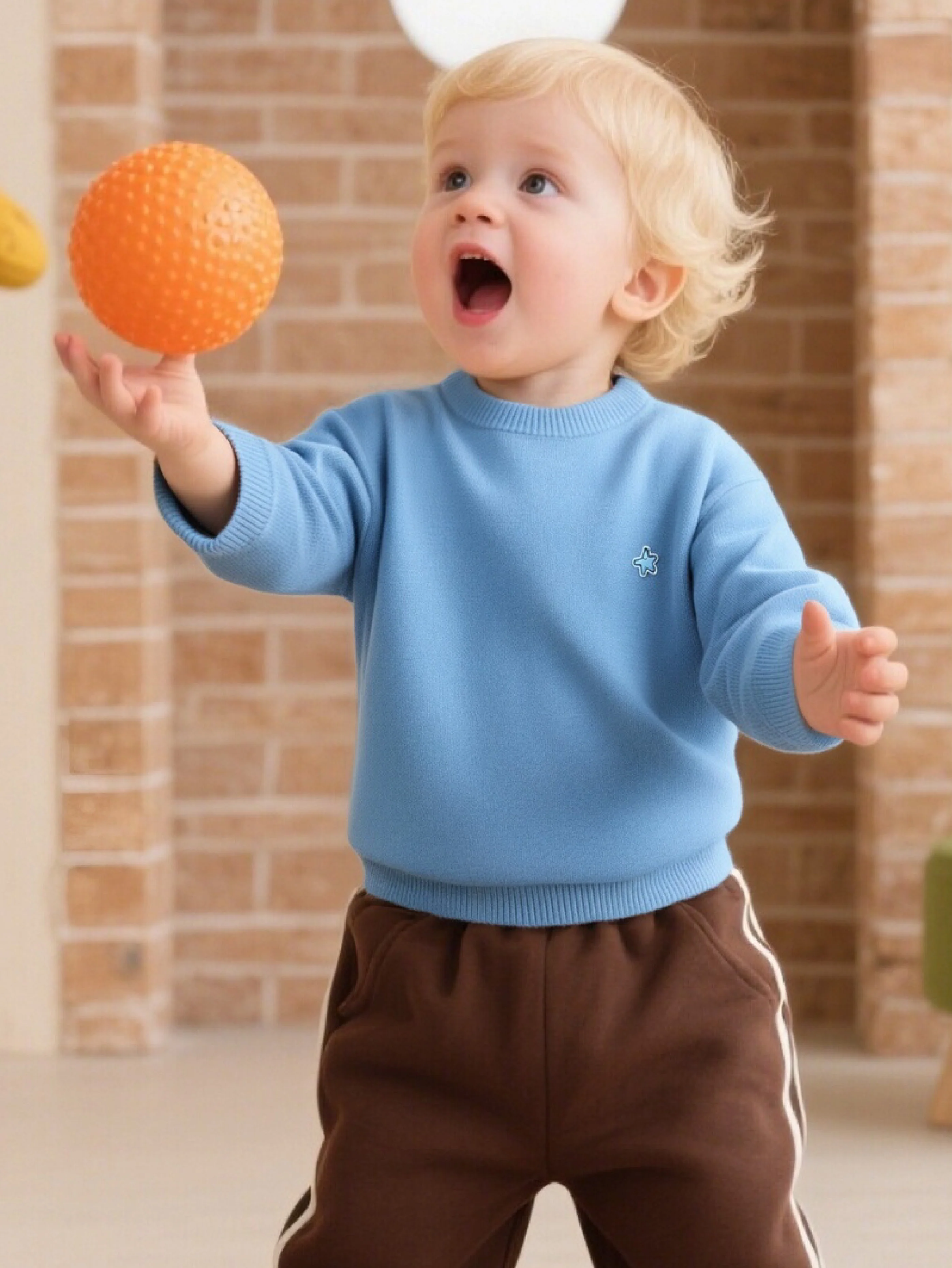 Unisex Toddler And Kid Multi-Color Star Embroidered Sweater - Image 24