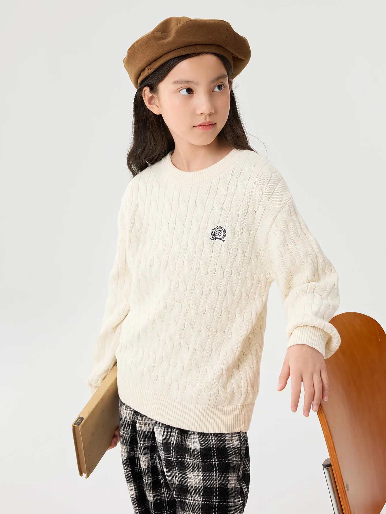 Unisex Toddler And Kid Multicolor Preppy Embroidered Sweater - Image 8