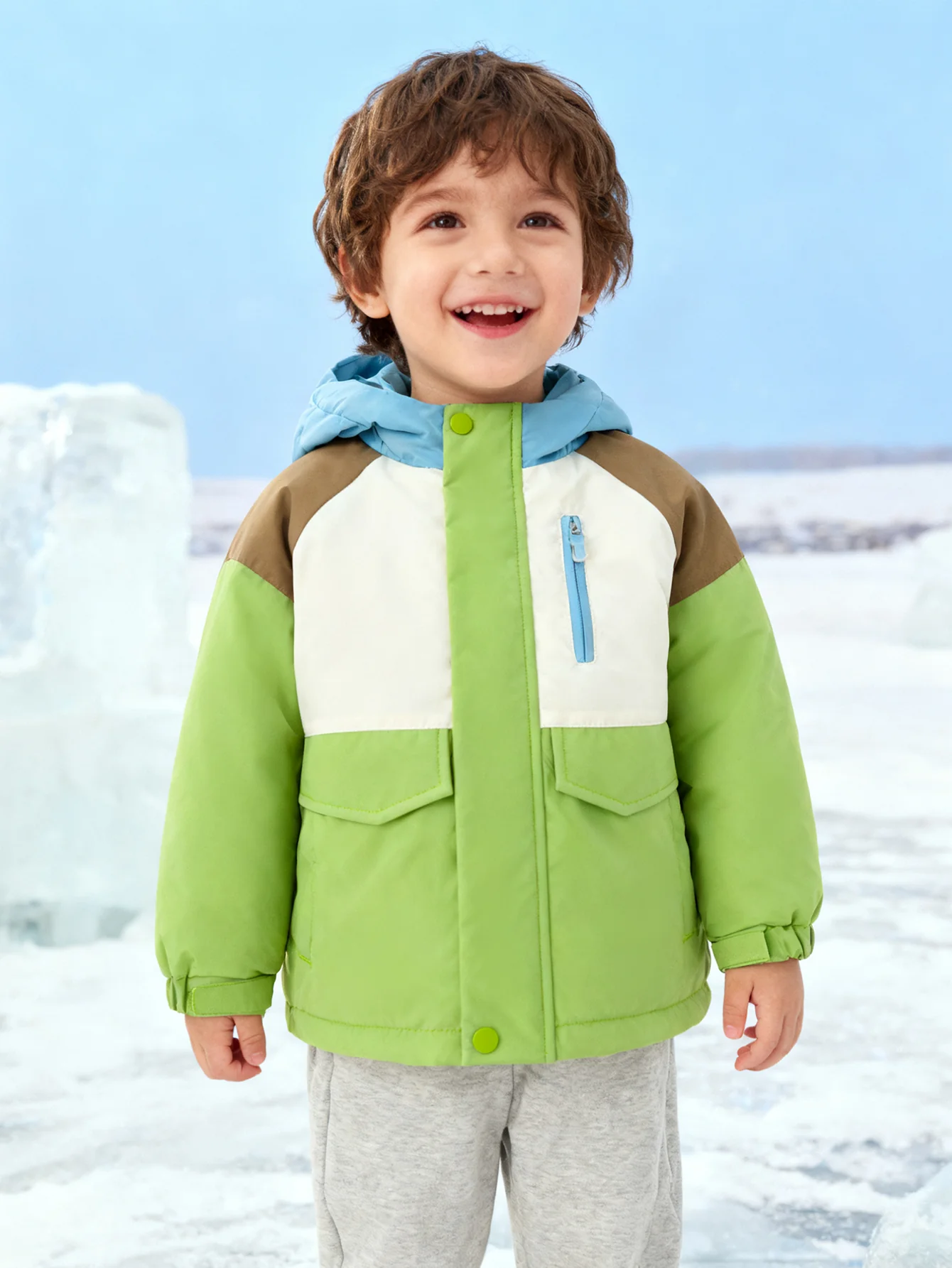 Unisex Toddler Contrast Waterproof Down Jacket - Image 19