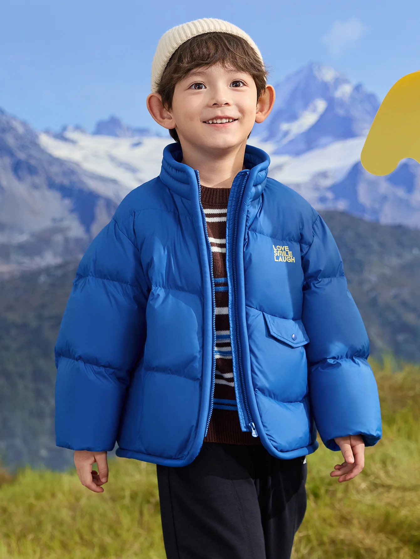 Unisex Toddler Dopamine Color Block Print Down Jacket - Image 19
