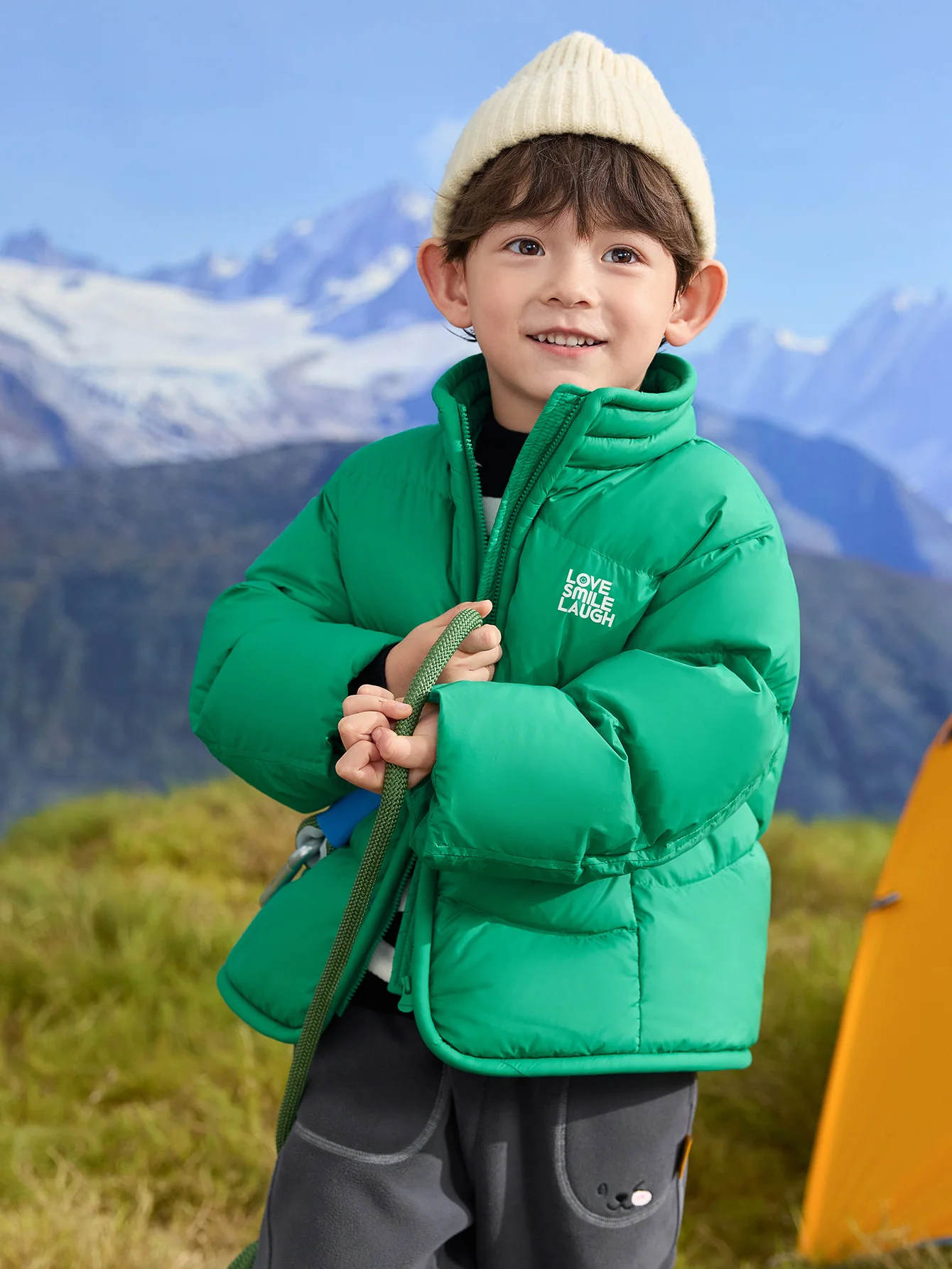 Unisex Toddler Dopamine Color Block Print Down Jacket - Image 8