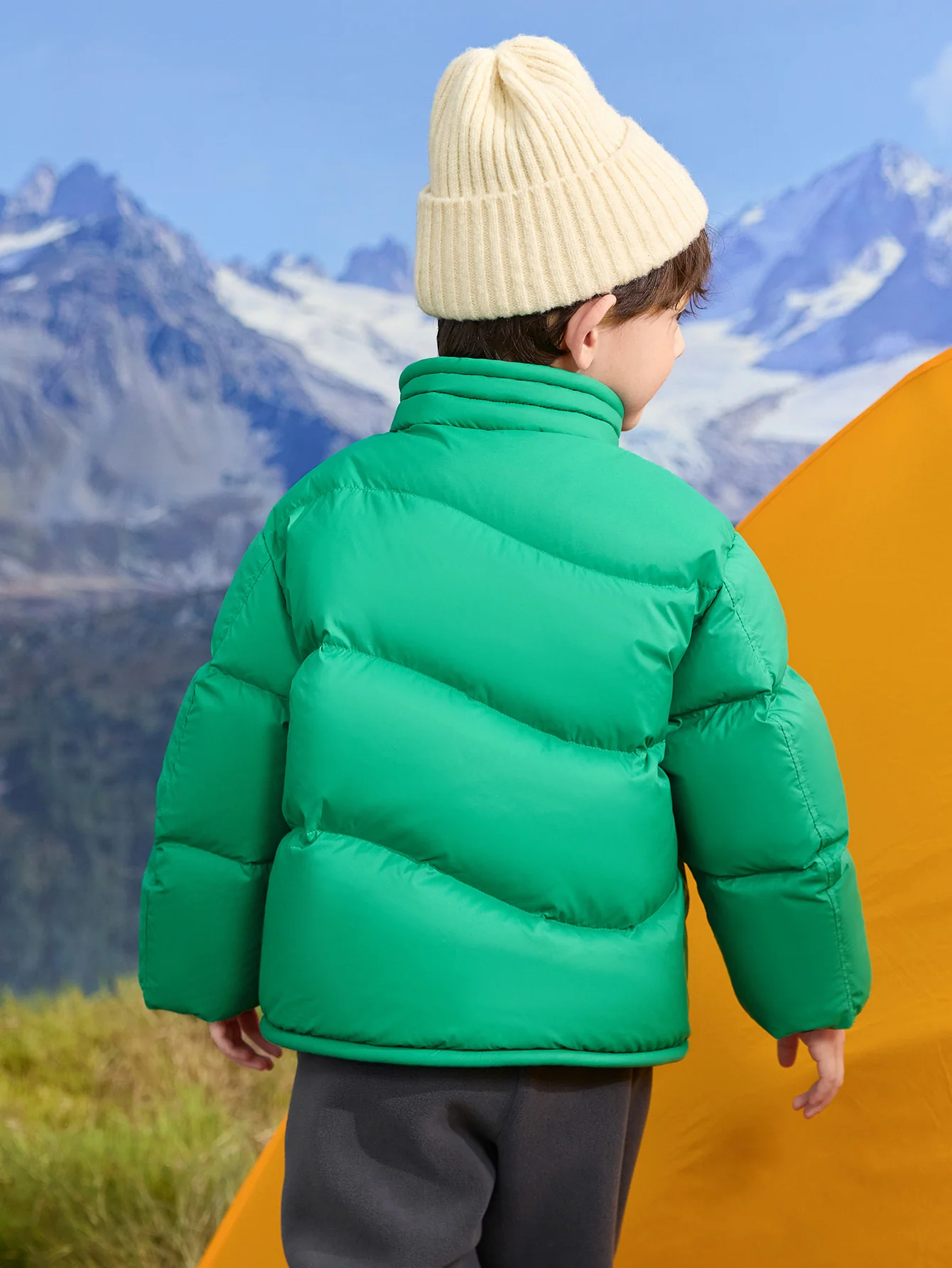 Unisex Toddler Dopamine Color Block Print Down Jacket - Image 9